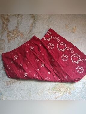 Red Floral Wrap Skirt Eddie Bauer